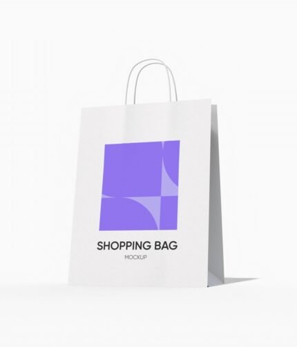 Small paper shopping bag mockup