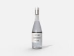 Clear glass wine bottle mockup
