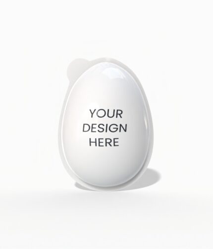 Egg shaped plastic package mockup