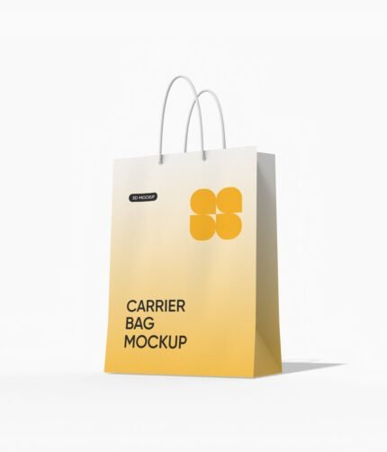 Paper shopping bag mockup