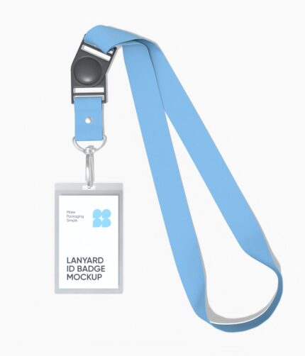 Lanyard with ID badge mockup