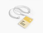 Plastic ID card and lanyard mockup