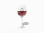 Red wine glasses mockup