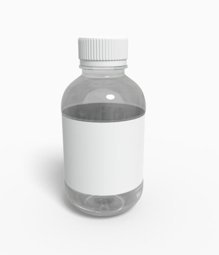 Bottles plastic product label mockup