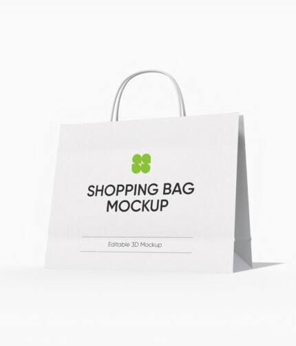 Paper shopping bag mockup
