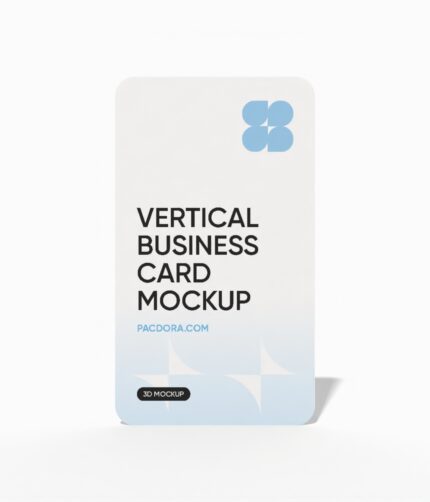 Rounded vertical business card mockup