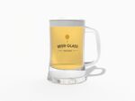Glass beer mug mockup