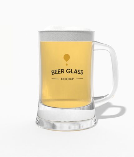 Glass beer mug mockup