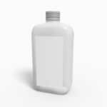 Bottles plastic product label mockup