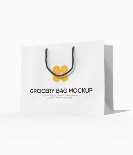 Paper shopping bag mockup