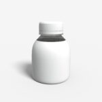 Bottles plastic product label mockup 501031