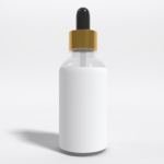 Dropper bottle with metal lid mockup