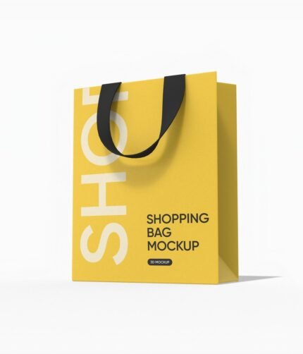 Small luxury shopping bag mockup