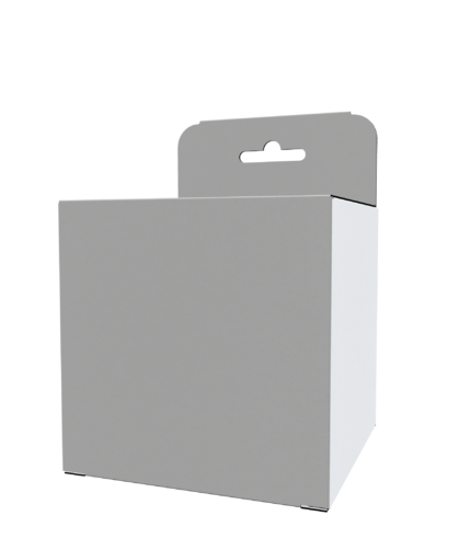 Square box with hang tab mockup