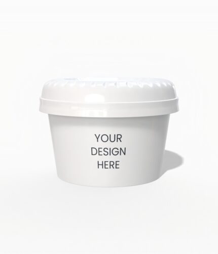 Plastic cup with lid mockup