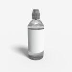 Bottles plastic product label mockup
