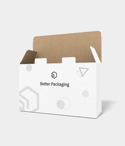 Mailer box with double safety buckles auto lock bottom mockup