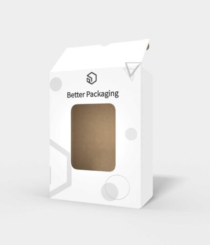 Back open boxes window display snap lock mockup 106014