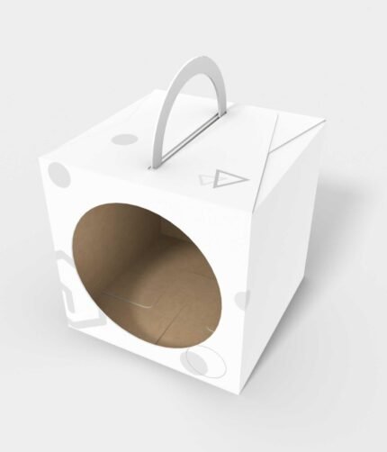 Tuck end window cake box mockup