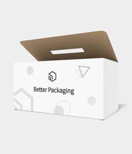 Mailer box with adhesive opening and handles mockup