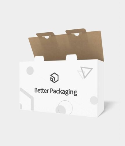 Mailer box with double snap locks and handles mockup