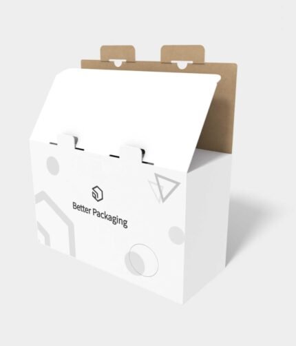 Mailer box with double safety buckles lock inserts mockup