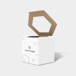 Tuck end box variations hexagon with window mockup 112701