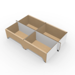 Packaging tray box four grids mockup 120220