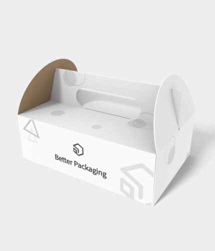 Tray boxes handshake buckle portable holes mockup 121081