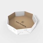 Tray boxes octagonal bottom lock inserts mockup 123090