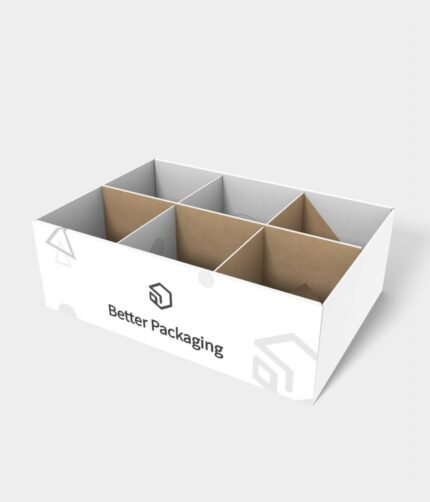 Tray boxes six grids display mockup 123160