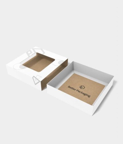 Tray boxes with window drawer mockup 128081