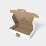 Mailer box with security buckles flip top mockup