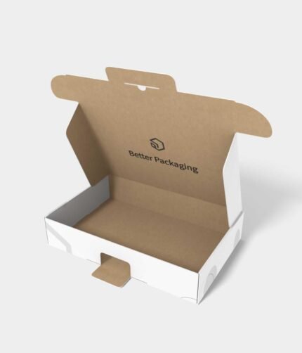 Mailer box with security buckles flip top mockup