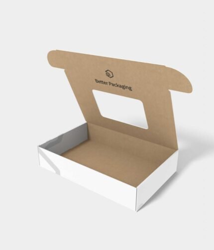 Mailer boxes with window wingless mailer flip top mockup 150031