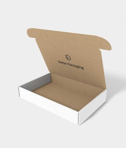 Flip top insert lock mailer box mockup