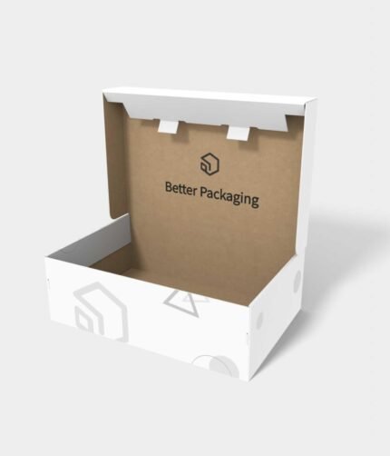 Shipping box with non-adhesive side mortise locks mockup