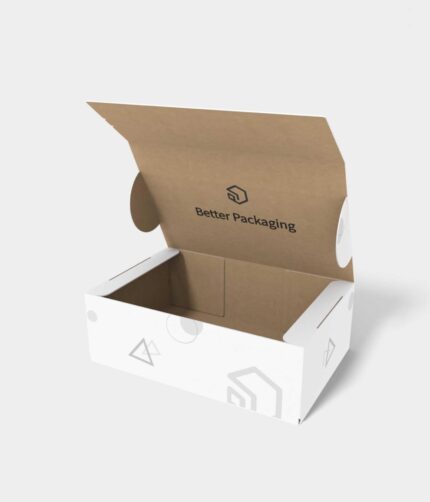 Flip top mailer box with zipper mockup