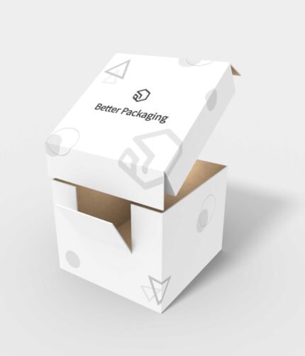 Window cartons corrugated boxes with lid mockup 160021