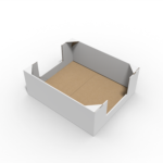 Tray box folded corners flat adhesive bottom mockup 170170