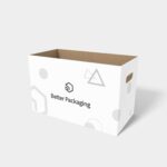 Flat corrugated cartons corrugated with hand holes mockup 201011