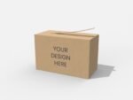 Shipping paper box with zipper mockup
