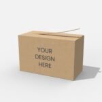 Shipping paper box with zipper mockup