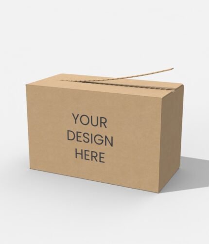 Shipping paper box with zipper mockup