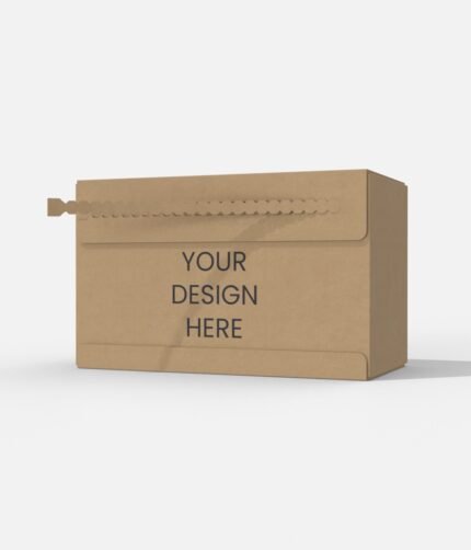 Paper shipping box with zipper mockup