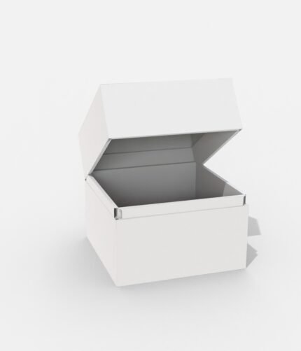 Open square gift box mockup