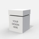 Square gift box with lid mockup