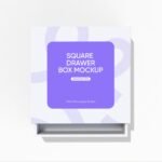 Square drawer box mockup