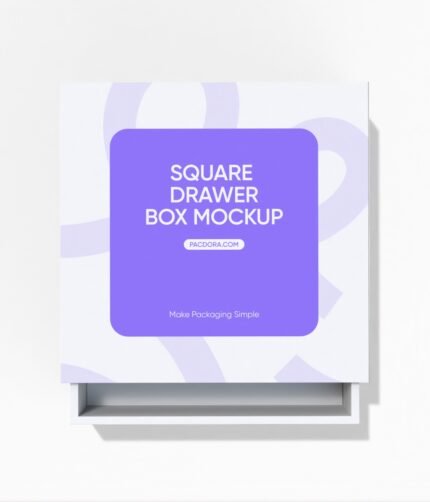 Square drawer box mockup