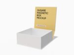 Open square magnetic gift box mockup